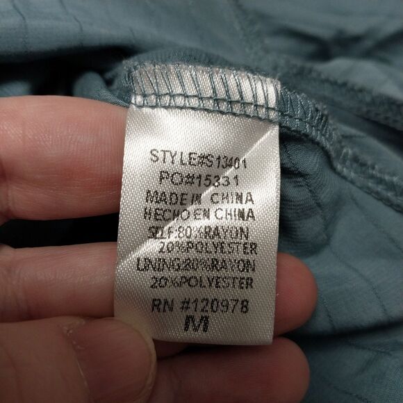 How Very Loved skirt Womens Medium blue gray mini swing embroidered stripes Y2K - Picture 3 of 5